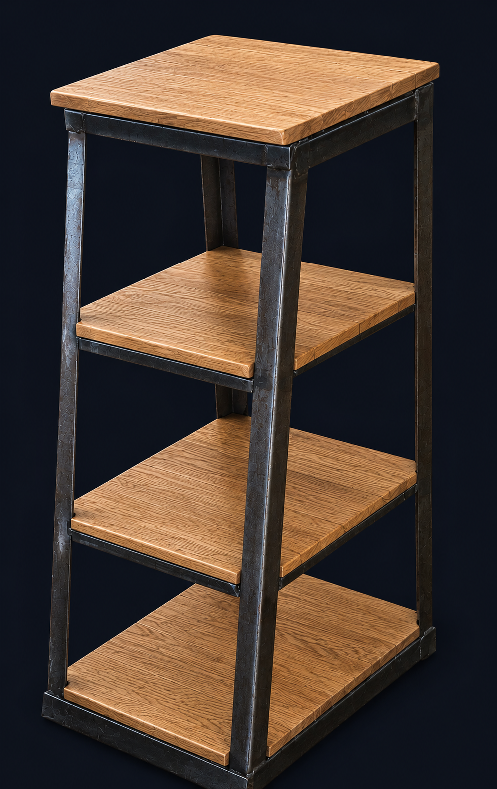 Rustic Oak & Steel Display Shelf